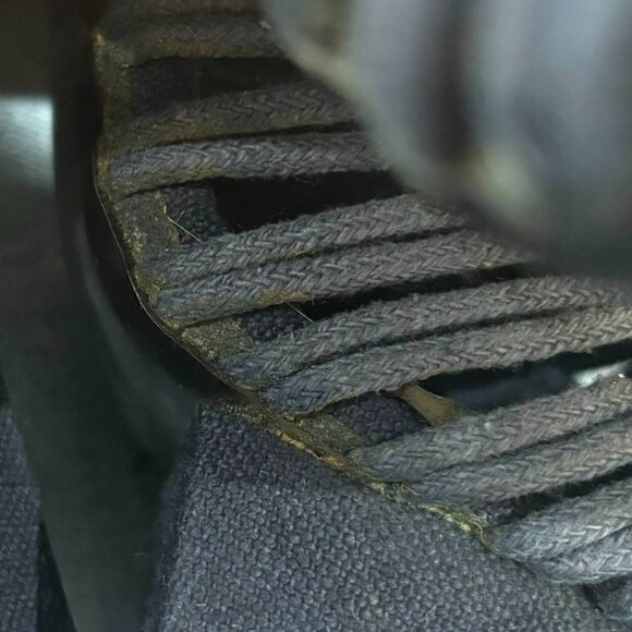 TRUE VINTAGE 70s Macrame Caged Platform Sandals Chunky Heel Coruna's by Noble - Picture 9 of 11